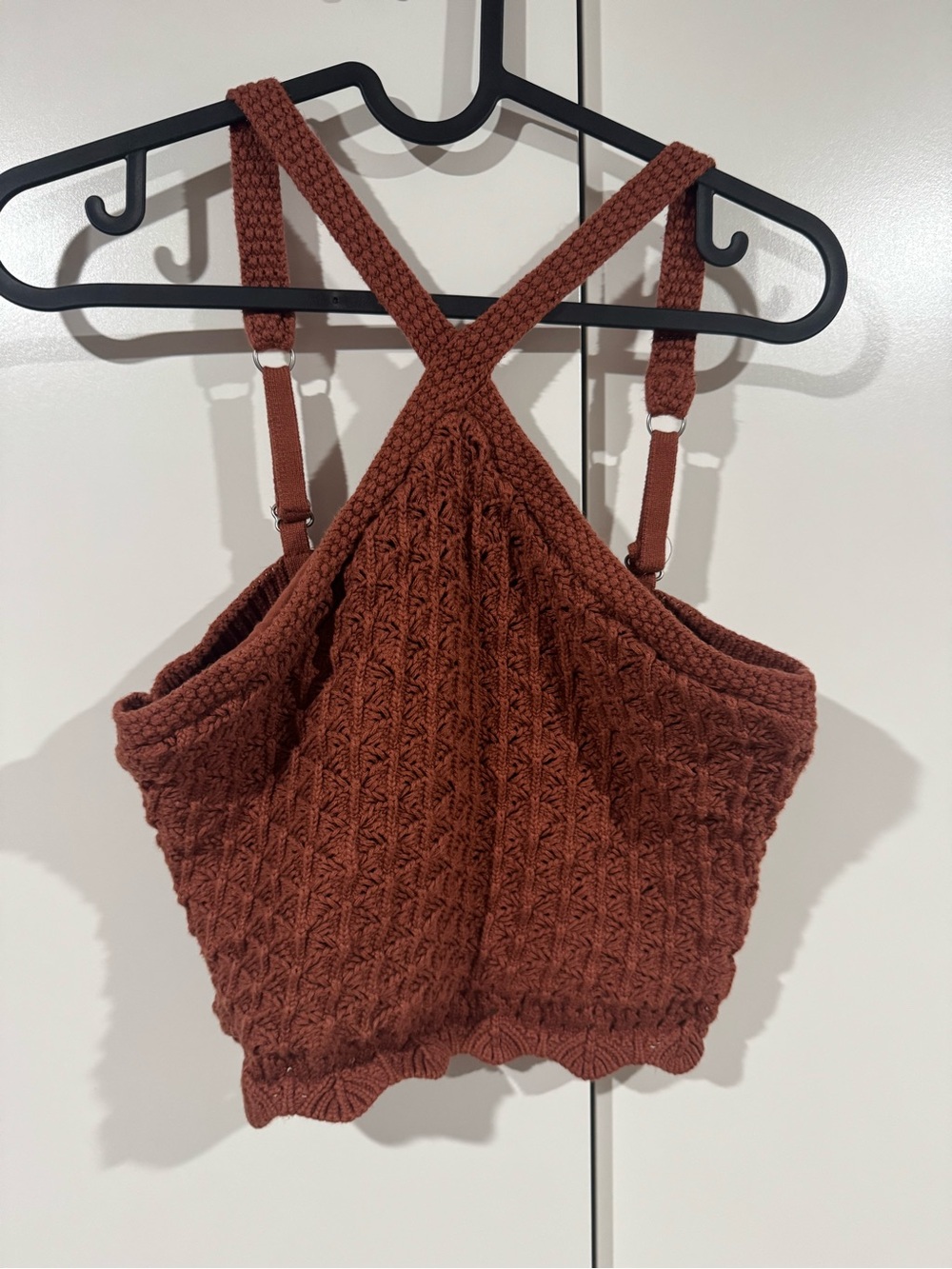 Hollister Rust Brown Knit Cropped Tank
